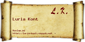 Luria Kont névjegykártya